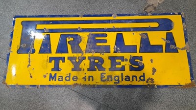 Lot 134 - PIRELLI TYRES ORIGINAL SIGN 81" X 36"