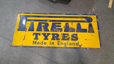 Lot 396 - PIRELLI TYRES ORIGINAL SIGN 81" X 36"