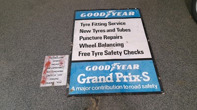 Lot 649 - GOODYEAR TYRES SIGN & PETROLEUM SIGN  48" X 36" / 14" X 10"