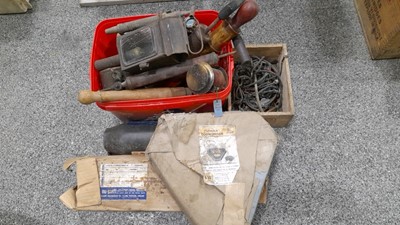 Lot 604 - OLD FIRE EXTINGUISHERS AND ASSORTED BOX