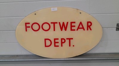 Lot 500 - PERSPEX FOOT DEPT SIGN  30" X 18"