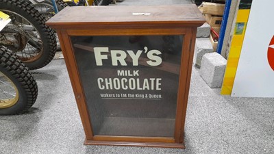 Lot 182 - FRY'S CHOCOLATE WOODEN CABINET 30" X 24"X 9"