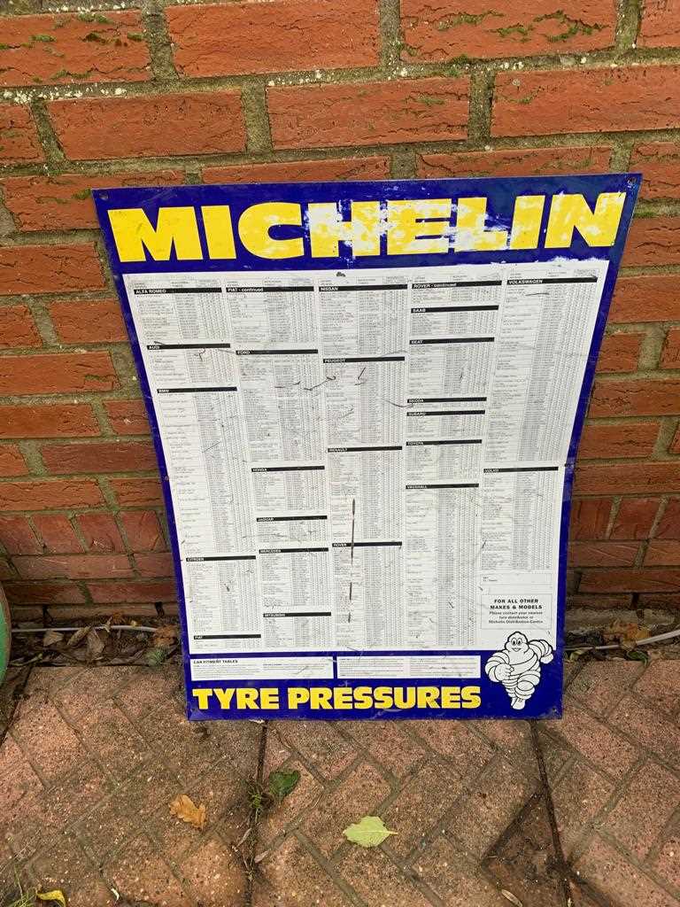 Lot 15 - METAL MICHELIN TYRE PRESSURE SIGN