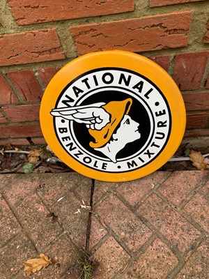 Lot 58 - ROUND NATIONAL BENZOLE SIGN 13.5 " DIA