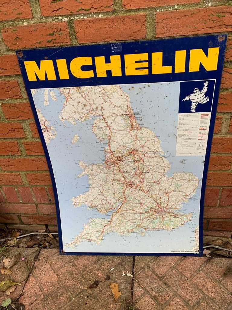 Click for high resolution Lot 67 - METAL MICHELIN MAP OF ENGLAND