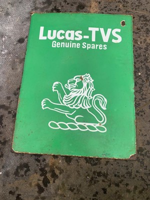 Lot 201 - LUCAS TVS GENUINE SPARES ENAMEL SIGN  24" x 18"