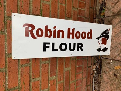 Lot 316 - ROBIN HOOD FLOUR ENAMEL SIGN  36" x 12"