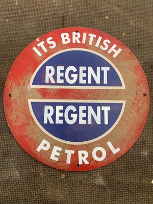 Lot 350 - REGENT PETROL SIGN  16" DIA