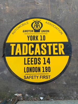 Lot 379 - AA ROUND TADCASTER SIGN  28" DIA