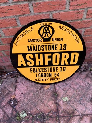 Lot 393 - AA ROUND ASHFORD SIGN  27" DIA