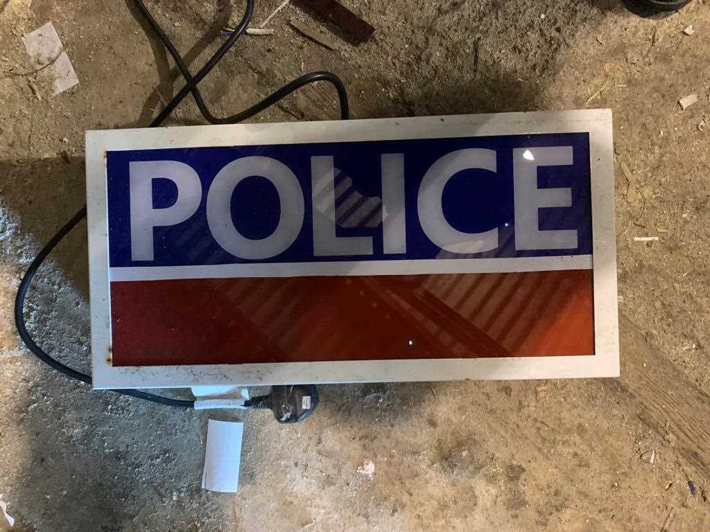 Lot 439 - POLICE LIGHT-UP SIGN  18" X 9"