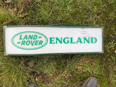 Lot 447 - LAND ROVER ENGLAND LIGHT-UP SIGN  24" X 7"