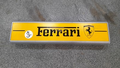 Lot 472 - FERRARI LIGHT-UP SIGN  43" x 10"