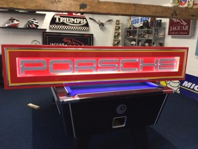 Lot 158 - LARGE ILLUMINATED PORSCHE SIGN