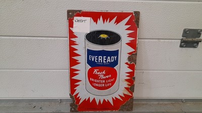 Lot 516 - EVEREADY BATTERIES SIGN  14" X 9"