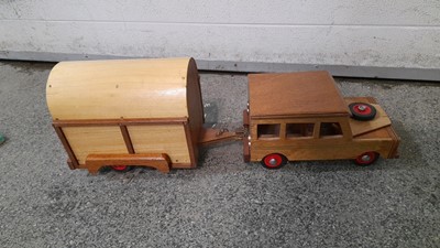 Lot 408 - WOODEN LAND ROVER & HORSE BOX