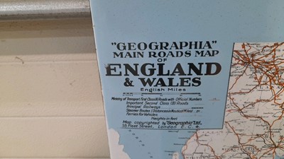 Lot 37 - FIRESTONE TYRES MAIN ROADS MAP OF ENGLAND & WALES 48" X 29"