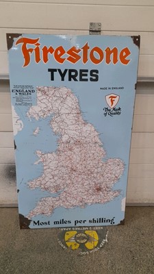 Lot 37 - FIRESTONE TYRES MAIN ROADS MAP OF ENGLAND & WALES 48" X 29"