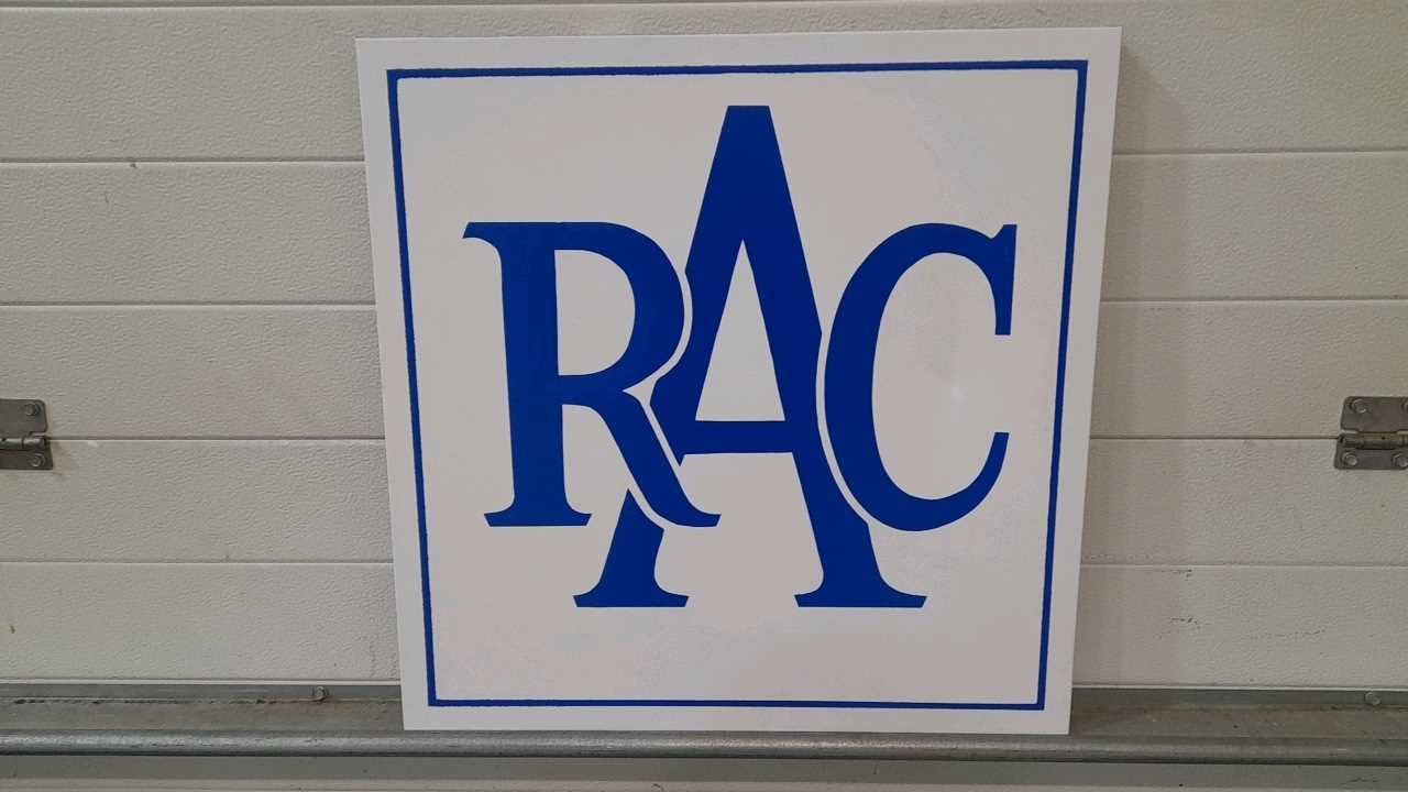 Lot 62 - HAND PAINTED RAC SIGN ON CANVAS 24