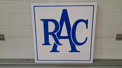 Lot 62 - HAND PAINTED RAC SIGN ON CANVAS 24" X 24"