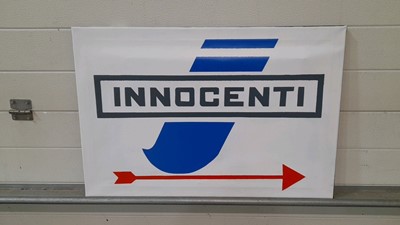 Lot 138 - HAND PAINTED INNOCENTI SIGN ON CANVAS 302 x 20"
