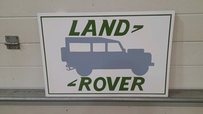 Lot 147 - HAND PAINTED LAND ROVER SIGN ON CANVAS 24" X 16"