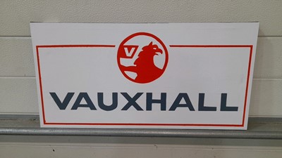 Lot 380 - HAND PAINTED VAUXHALL SIGN ON CANVAS 24" X 12"