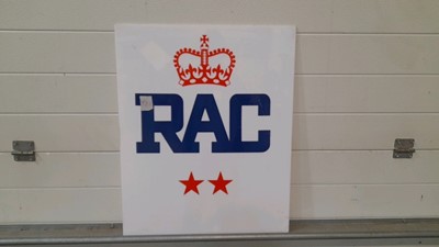 Lot 519 - RAC TWO STAR PLASTIC SIGN 21" X 26"