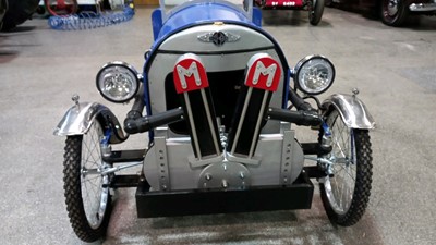 Lot 23 - WOODEN HAND BUILT MORGAN PEDAL CAR, WITH WORKING LIGHTS