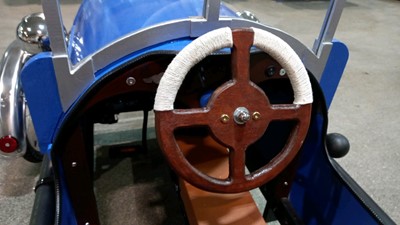 Lot 23 - WOODEN HAND BUILT MORGAN PEDAL CAR, WITH WORKING LIGHTS