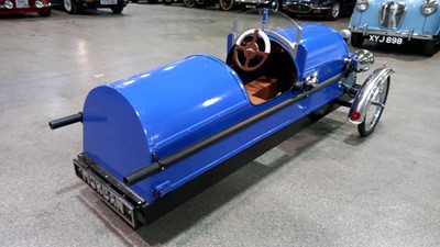 Lot 23 - WOODEN HAND BUILT MORGAN PEDAL CAR, WITH WORKING LIGHTS
