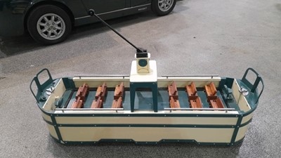 Lot 121 - WOODEN HAND BUILT MODEL TRAM ,WITH WORKING LIGHTS