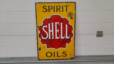 Lot 365 - SHELL SPIRIT OILS SIGN 24" X 16"