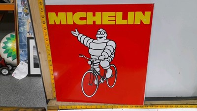 Lot 560 - MICHELIN WALL MOUNTED DOUBLE SIDED METAL SIGN 19" X 18"