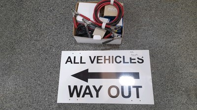 Lot 588 - VEHICLE EXIT SIGNS & SELECTION OF CAR PARTS