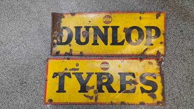 Lot 543 - DUNLOP TYRES ENAMEL SIGN 30" X 11.5"