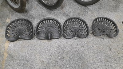Lot 225 - SET OF 4 CAST IRON TRACTOR SEATS