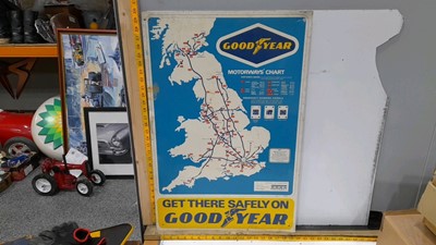 Lot 536 - GOODYEAR MOTORWAY CHART TIN SIGN