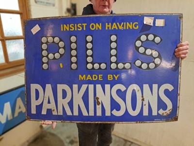 Lot 561 - PARKINSON'S ENAMEL SIGN  36" X 24"