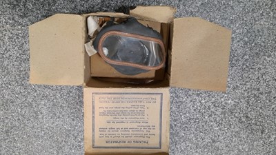 Lot 497 - WW2 GAS MASK IN ORIGINAL CARDBOARD BOX