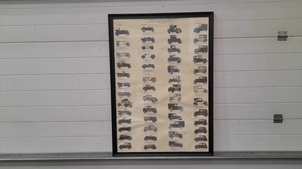 Lot 488 - LARGE FRAMED AUSTIN 7 PICTURES FROM 1922-1939