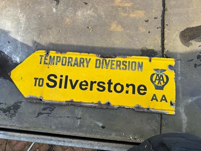 Lot 6 - AA SILVERSTONE DIVERSION SIGN  38" x 12"