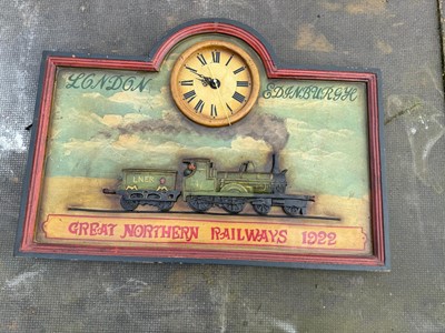 Lot 182 - GNR 1922 WOODEN CLOCK SIGN  26" X 18.5"