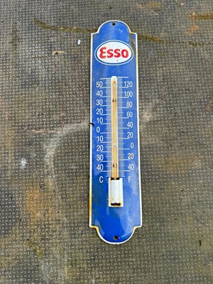 Lot 186 - ESSO THERMOMETER ENAMEL SIGN  12" X 3"