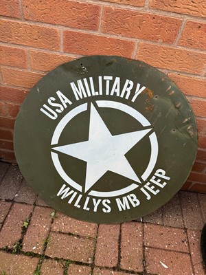 Lot 246 - WILLYS JEEP ROUND SIGN  27" DIA