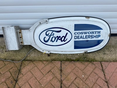 Lot 364 - FORD COSWORTH DEALER LIGHT UP DOUBLE SIDED SIGN  46" X 16"