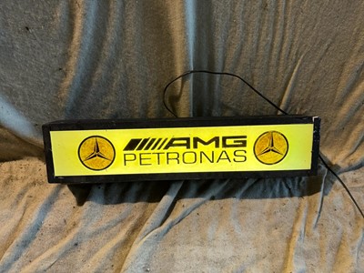 Lot 393 - AMG PETRONAS LIGHT UP SIGN  27" X 6"