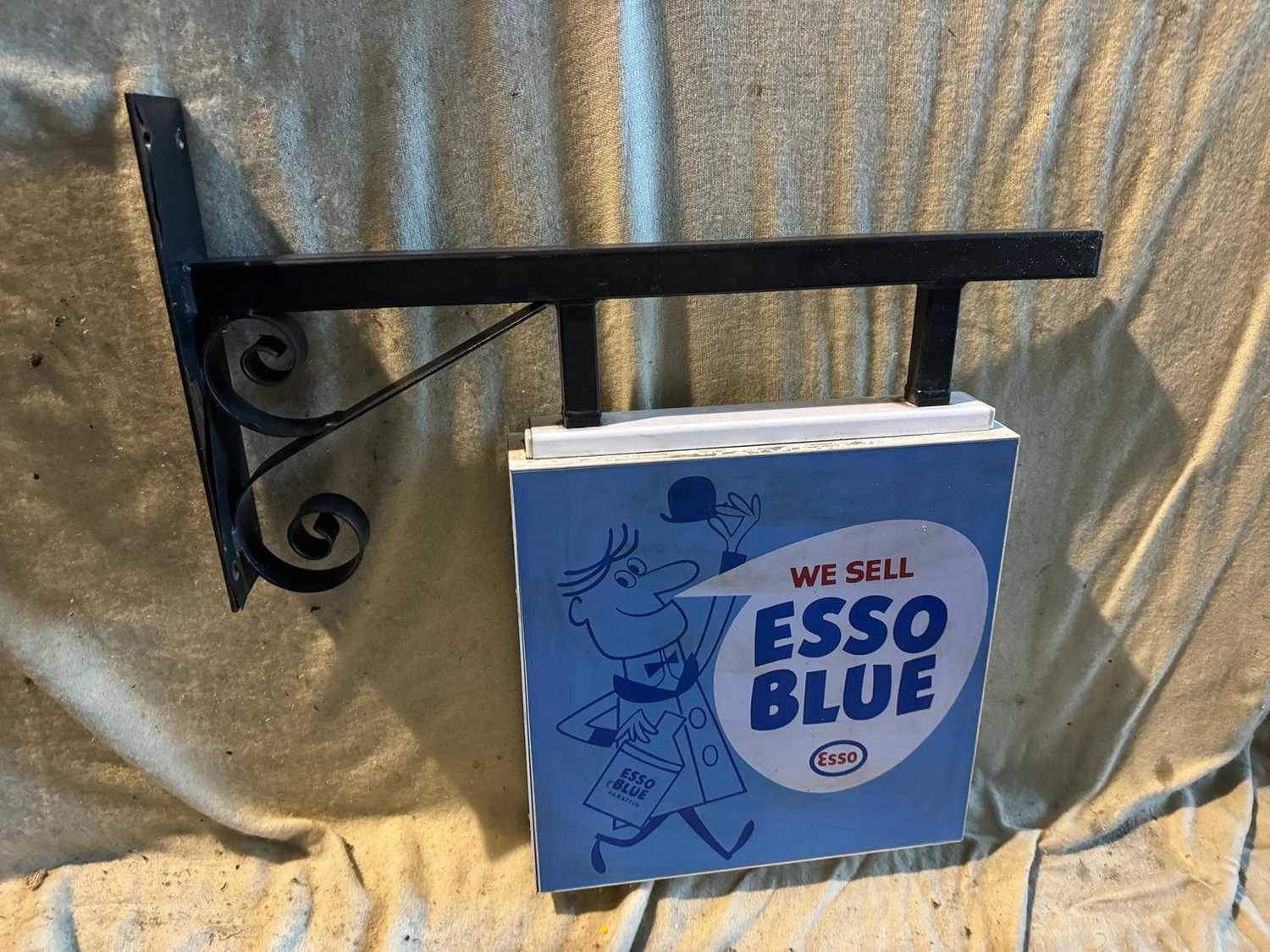 Lot 400 - ESSO BLUE DOUBLE SIDED HANGING SIGN  24" X 32"