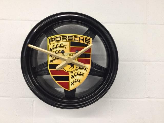 Lot 257 - PORSCHE ALLOY WHEEL CLOCK