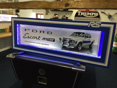 Lot 270 - LARGE ILLUMINATED MK1 ESCORT RS SIGN